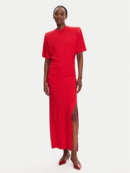PINKO Sukienka codzienna 105219 A2M2 Czerwony Regular Fit. Czerwone sukienki Pinko, na co dzień, m, bez wzorów, z bawełny, bez kołnierzyka, bez ramiączek, proste. Za 989.99 zł.