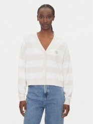 Tommy Jeans Kardigan DW0DW20968 Beżowy Relaxed Fit. Brązowe swetry Tommy Jeans, s, bez wzorów, z bawełny, bez ramiączek. Za 469.99 zł.