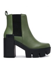 United Nude Botki Grip Chelsea Mid V 1103390416 Khaki. Brązowe botki United Nude, bez wzorów, ze skóry, bez obcasa, na słupku, bez zapięcia. Za 1,649.00 zł.