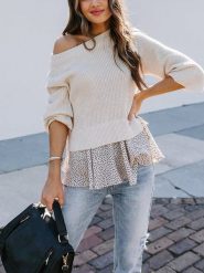Milan Kiss Sweter w kolorze kremowym rozmiar: L. Brązowe swetry Milan Kiss, l, bez wzorów, bez ramiączek. Za 171.28 zł.