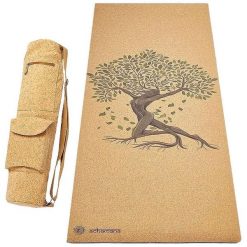 Zestaw maty do jogi z gumy i korka 5 mm + torba z korka - Drzewo życia. Brązowe torby sportowe ACHAMANA, bez wzorów, z bawełny, na ramię, duże. Za 550.00 zł.