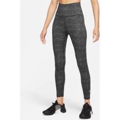 Spodnie sportowe damskie Nike One Df. Czarne spodnie dresowe Nike, bez wzorów, z materiału, długie. Za 476.00 zł.