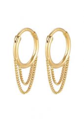 Elli Damskie kreole łańcuszek pancerka Trend Blogger z pozłacanego srebra próby 925 Sterling Silver Kolczyki koła 1 ct. Szare kolczyki Elli, pozłacane. Za 248.99 zł.