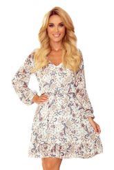 Zwiewna Sukienka w Serek Wzór w Kwiaty. Czerwone sukienki NUMOCO, m, bez wzorów, z elastanu, wizytowe, bez kołnierzyka, bez ramiączek. Za 238.90 zł.