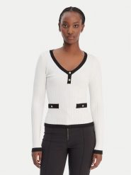 Guess Sweter W6RR26 Z3HP2 Biały Classic Fit. Białe swetry Guess, m, z aplikacjami, z syntetyku, bez ramiączek. Za 399.99 zł.