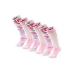 Skarpety narciarskie - Damskie - 6 par - Powder Rose. Czerwone skarpetki POEDERBAAS, bez wzorów, z wełny. W wyprzedaży za 329.62 zł.