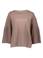 Benetton Bluza w kolorze szarobrązowym rozmiar: S. Brązowe bluzy Benetton, s, bez wzorów, z bawełny, bez ramiączek, bez kaptura. Za 65.85 zł.