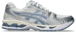 Uniseksowe buty do biegania ASICS GEL-KAYANO 14 White / Light Navy. Białe buty do biegania ASICS, bez wzorów, z gumy, bez zapięcia, do biegania, asics gel kayano. Za 738.00 zł.