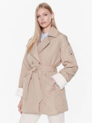 Tommy Hilfiger Kurtka puchowa Quilted WW0WW37268 Beżowy Loose Fit. Brązowe kurtki Tommy Hilfiger, xxl, bez wzorów, z puchu, bez kaptura. Za 749.99 zł.
