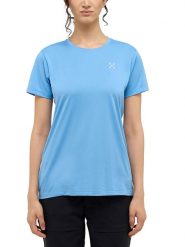 Haglöfs Koszulka funkcyjna w kolorze niebieskim rozmiar: S. Niebieskie t-shirty sportowe Haglöfs, s, bez wzorów, bez ramiączek, outdoorowe. Za 115.24 zł.