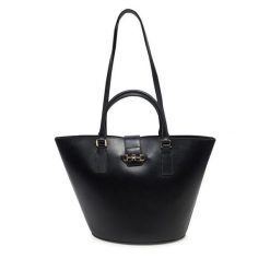 Torebka Tommy Hilfiger. Czarne shopper bag Tommy Hilfiger, bez wzorów, bez dodatków. Za 669.99 zł.