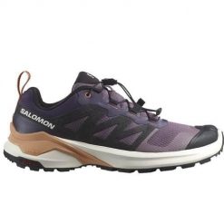 Buty do biegania damskie Salomon X-adventure. Fioletowe buty do biegania Salomon, bez wzorów, z materiału, bez zapięcia, do biegania. Za 555.00 zł.