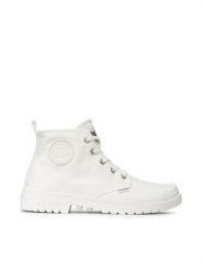 Palladium Trapery Pampa Sp20 Hi Cvs 76838-116-M Biały. Białe traperki Palladium, bez wzorów, z materiału, bez obcasa, bez zapięcia. Za 259.99 zł.