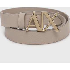 Armani Exchange pasek skórzany damski kolor szary. Szare paski Armani Exchange, bez wzorów. W wyprzedaży za 259.99 zł.