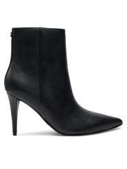 Guess Botki Slinks FLFSLI LEA10 Czarny. Czarne botki Guess, z aplikacjami, ze skóry, bez obcasa, na szpilce, bez zapięcia. Za 539.99 zł.
