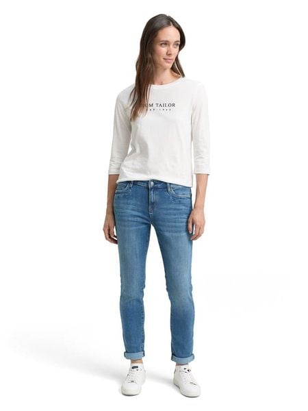 Tom Tailor Dżinsy - Slim fit - w kolorze niebieskim rozmiar: W28/L32. Niebieskie jeansy Tom Tailor, l, z aplikacjami, ze skóry, klasyczne. Za 152.98 zł.