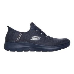 Baskets Femme Baskets Skechers SUMMITS-CLASSY NIGHT Bleu Skechers. Niebieskie buty sportowe lifestyle Skechers, bez wzorów, sportowe, bez zapięcia. W wyprzedaży za 335.35 zł.