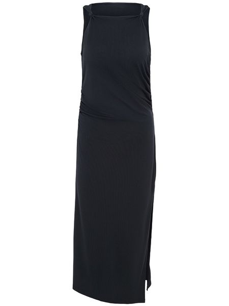 LeGer Sukienka "Soraya" w kolorze czarnym rozmiar: 42. Czarne sukienki LeGer, bez wzorów, bez kołnierzyka, bez ramiączek, midi. Za 139.87 zł.