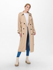 ONLY Trencz Chloe 15242306 Beżowy Regular Fit. Brązowe płaszcze ONLY, xl, bez wzorów, z syntetyku, bez kaptura. Za 189.99 zł.