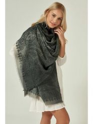 Lucky Bees Szal w kolorze antracytowo-beżowym - 180 x 90 cm rozmiar: onesize. Brązowe szaliki i kominy Lucky Bees, bez wzorów, z materiału. Za 122.38 zł.
