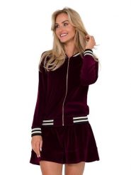 Made of emotion Aksamitna kurtka w kolorze bordowym rozmiar: M. Czerwone kurtki Made Of Emotion, m, bez wzorów, bez kaptura. Za 233.95 zł.