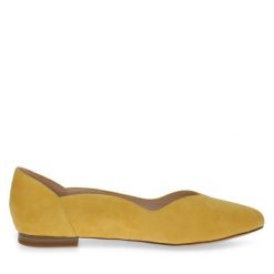 Baleriny Caprice. Żółte baleriny Caprice, bez wzorów, bez obcasa, bez zapięcia. Za 199.99 zł.
