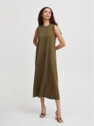 B.young Sukienka letnia 20813284 Khaki Loose Fit. Brązowe sukienki b.young, xs, bez wzorów, z wiskozy, bez kołnierzyka, bez ramiączek. Za 219.99 zł.