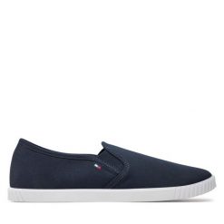 Tenisówki Tommy Hilfiger. Niebieskie trampki Tommy Hilfiger, bez wzorów, bez zapięcia. Za 189.99 zł.