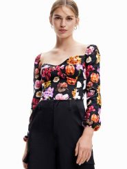 Desigual Body MONSIEUR CHRISTIAN LACROIX Veneze 23SWQW03 Czarny Slim Fit. Czarne body i gorsety Desigual, bez wzorów, z wiskozy, bez ramiączek. Za 219.99 zł.