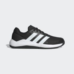 Buty fitness damskie ADIDAS Dropset. Czarne buty treningowe adidas, bez wzorów, z meshu, bez zapięcia, na fitness i siłownię. Za 289.99 zł.