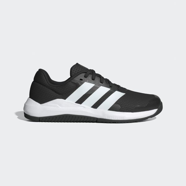 Buty fitness damskie ADIDAS Dropset. Czarne buty treningowe adidas, bez wzorów, z meshu, bez zapięcia, na fitness i siłownię. Za 259.99 zł.