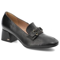 Czarne Półbuty Chebello Damskie Eleganckie Obuwie. Czarne półbuty wsuwane CheBello, bez wzorów, ze skóry, eleganckie, bez obcasa, na obcasie. Za 404.99 zł.