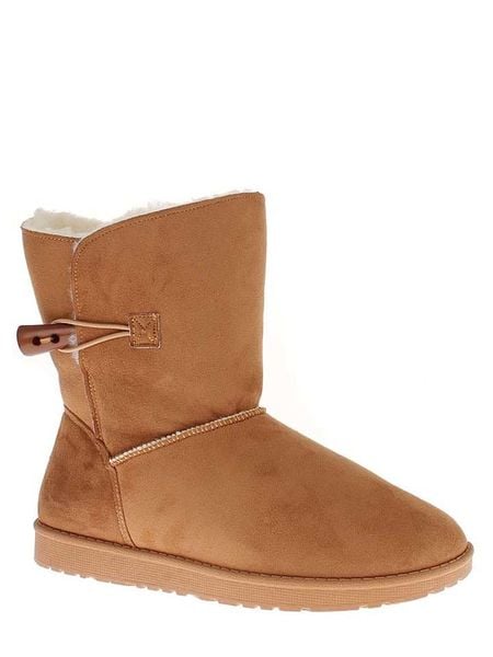 ISLAND BOOT Botki zimowe "Emmy" w kolorze jasnobrązowym rozmiar: 37. Brązowe botki Island Boot, bez wzorów, z materiału, bez obcasa, bez zapięcia. Za 149.66 zł.