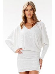 Awama Sukienka w kolorze białym rozmiar: XL. Białe sukienki Awama, xl, bez wzorów, bez kołnierzyka, bez ramiączek, mini. Za 167.28 zł.