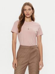 Tommy Hilfiger T-Shirt WW0WW43895 Różowy Regular Fit. Czerwone t-shirty Tommy Hilfiger, m, bez wzorów, z bawełny, bez kołnierzyka, bez ramiączek. Za 139.99 zł.