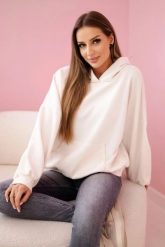 Bluza z kapturem masełko jasno beżowa. Brązowe bluzy KESI, l, bez wzorów, z elastanu, eleganckie, bez ramiączek, z kapturem. Za 204.91 zł.
