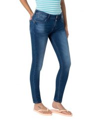 Timezone Dżinsy "Sanya" - Skinny fit - w kolorze niebieskim rozmiar: W31/L28. Niebieskie jeansy Timezone, l, z aplikacjami, klasyczne. Za 114.44 zł.