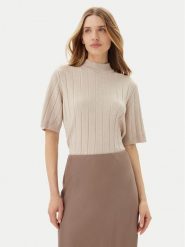 Bruuns Bazaar Sweter Anemones BBW4521 Beżowy Regular Fit. Brązowe swetry Bruuns Bazaar, s, bez wzorów, z wiskozy, bez ramiączek. Za 289.99 zł.