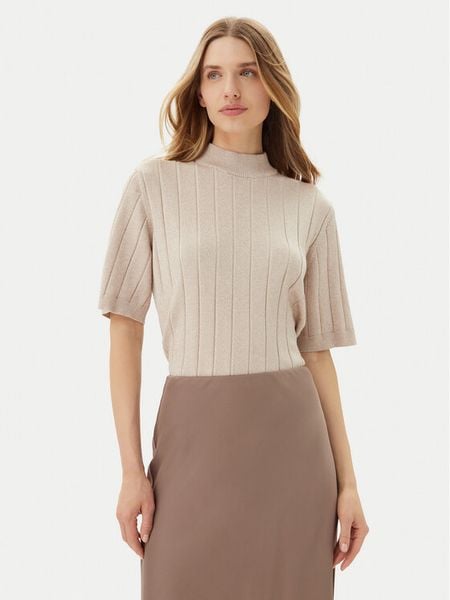 Bruuns Bazaar Sweter Anemones BBW4521 Beżowy Regular Fit. Brązowe swetry Bruuns Bazaar, m, bez wzorów, z wiskozy, bez ramiączek. Za 179.99 zł.