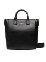 Tommy Hilfiger Torebka AW0AW17971 Czarny. Czarne shopper bag Tommy Hilfiger, bez wzorów, ze skóry, bez dodatków. Za 449.99 zł.