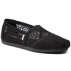 Półbuty Toms. Czarne półbuty wsuwane TOMS, bez wzorów, bez obcasa, na płaskiej podeszwie. Za 279.99 zł.