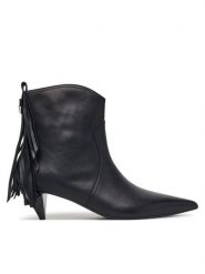 PINKO Botki Didi 01 SD0653P001 Czarny. Czarne botki Pinko, bez wzorów, ze skóry, bez obcasa, na słupku, bez zapięcia. Za 1,399.00 zł.