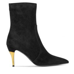 Botki Gino Rossi. Czarne botki Gino Rossi, bez wzorów, bez obcasa, na szpilce, bez zapięcia. Za 300.99 zł.