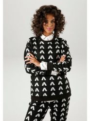Aniston Bluza w kolorze czarno-białym rozmiar: 44. Białe bluzy Aniston, bez wzorów, bez kaptura. Za 61.75 zł.