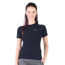 Damska koszulka z krótkim rękawem 100% Wełna Merino 195gr Bise Woolona. Czarne t-shirty sportowe WOOLONA, xl, bez wzorów, z wełny, bez ramiączek. Za 290.00 zł.