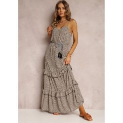 Ciemnozielona Sukienka Ailbhe. Zielone sukienki Renee, l, z aplikacjami, boho, bez kołnierzyka, bez ramiączek, maxi. W wyprzedaży za 99.99 zł.