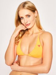 Guess Góra od bikini E02J25 MC009 Pomarańczowy. Brązowe bikini Guess, z aplikacjami, z syntetyku. Za 179.99 zł.