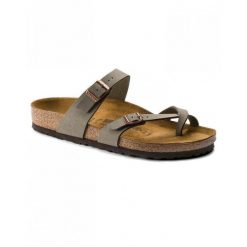 Klapki Birkenstock Mayari Damskie. Szare klapki Birkenstock, bez wzorów, z materiału, bez obcasa, bez zapięcia. Za 695.00 zł.