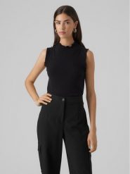 Vero Moda Bluzka Gold 10297855 Czarny Slim Fit. Czarne bluzki Vero Moda, s, bez wzorów, z syntetyku, bez kołnierzyka, bez ramiączek. Za 69.99 zł.