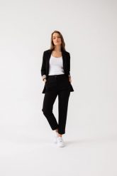SPODNIE NANCY CZARNE S - Flawless. Czarne spodnie materiałowe Flawless, bez wzorów, z gumy, biznesowe. Za 350.00 zł.